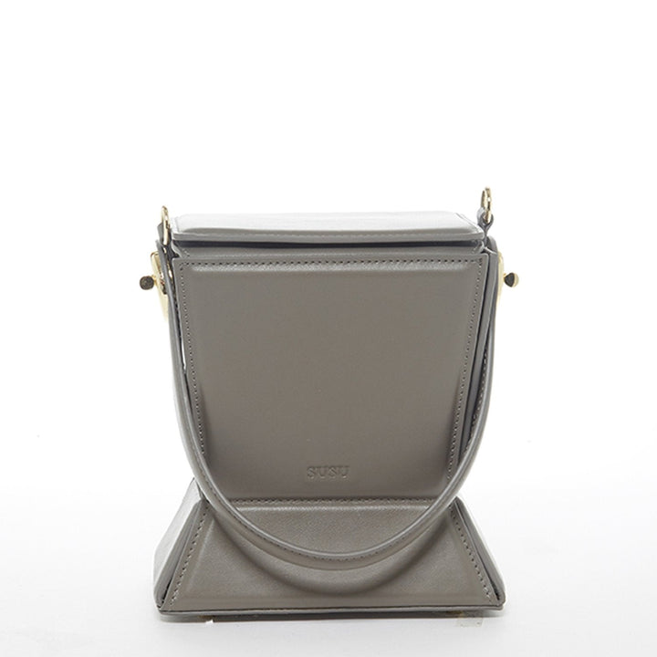 Susu The Amber Leather Bucket Bag - Grey