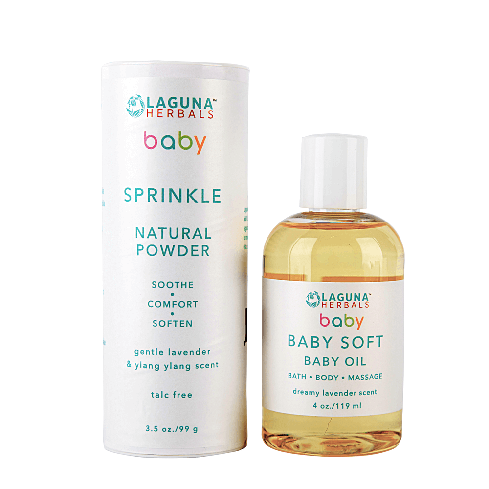 Organic Baby Oil & (Talc Free) Baby Powder Set