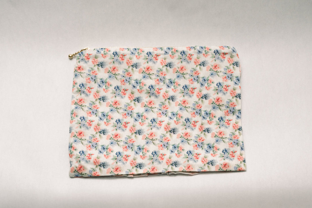 April Posies | Timeless Floral Ruffle Zipper Pouch