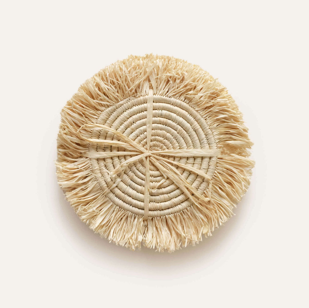 Raffia Fringe Set of 4 Coasters