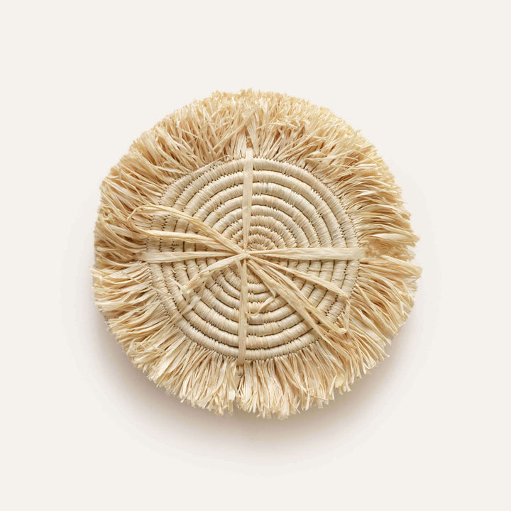 Raffia Fringe Set of 4 Coasters