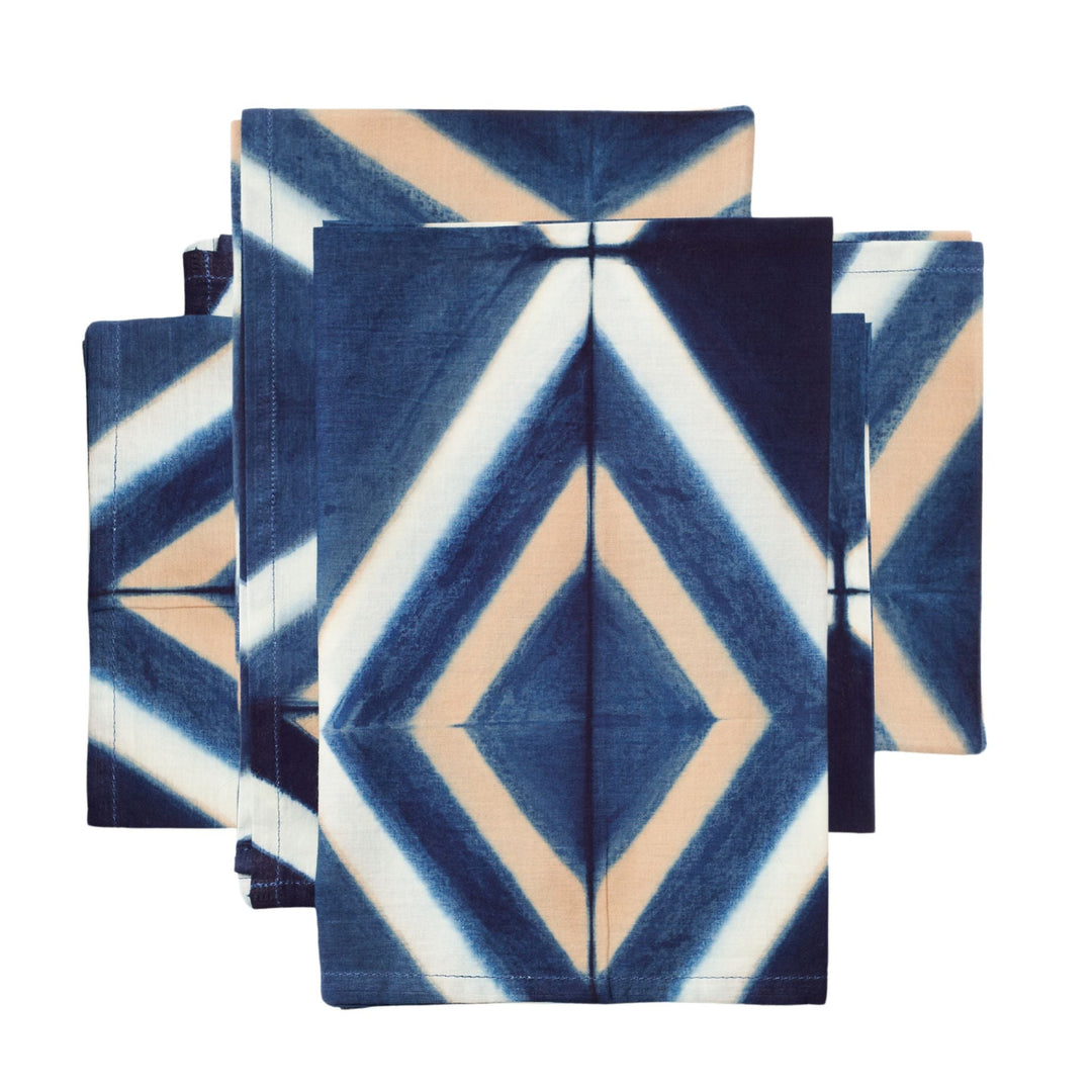 Tisa Hand Crafted Shibori Print Cotton Table Napkin ( set of 4 )