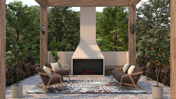 Palm Leaf Teal & Brown