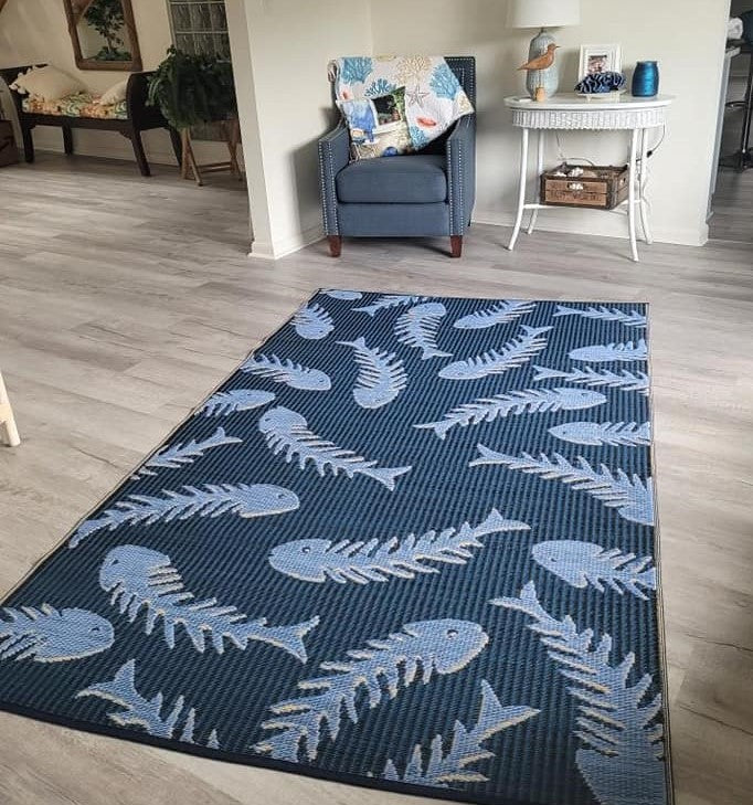 Fishbone Navy & Periwinkle