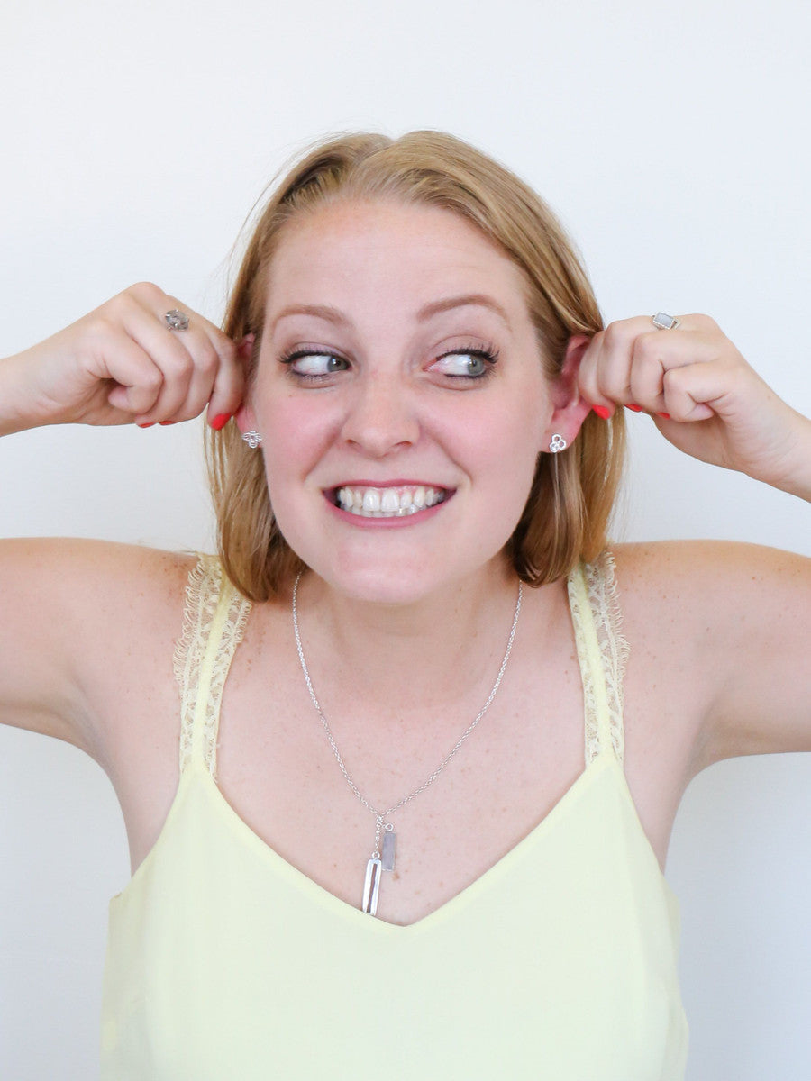 Honeycomb Studs - Silver