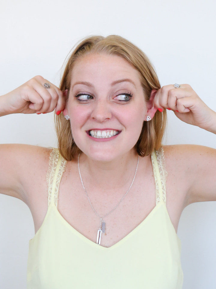 Honeycomb Studs - Silver