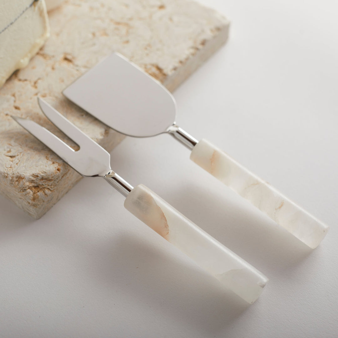 Santo Alabaster Cheese Tools - Set of 2