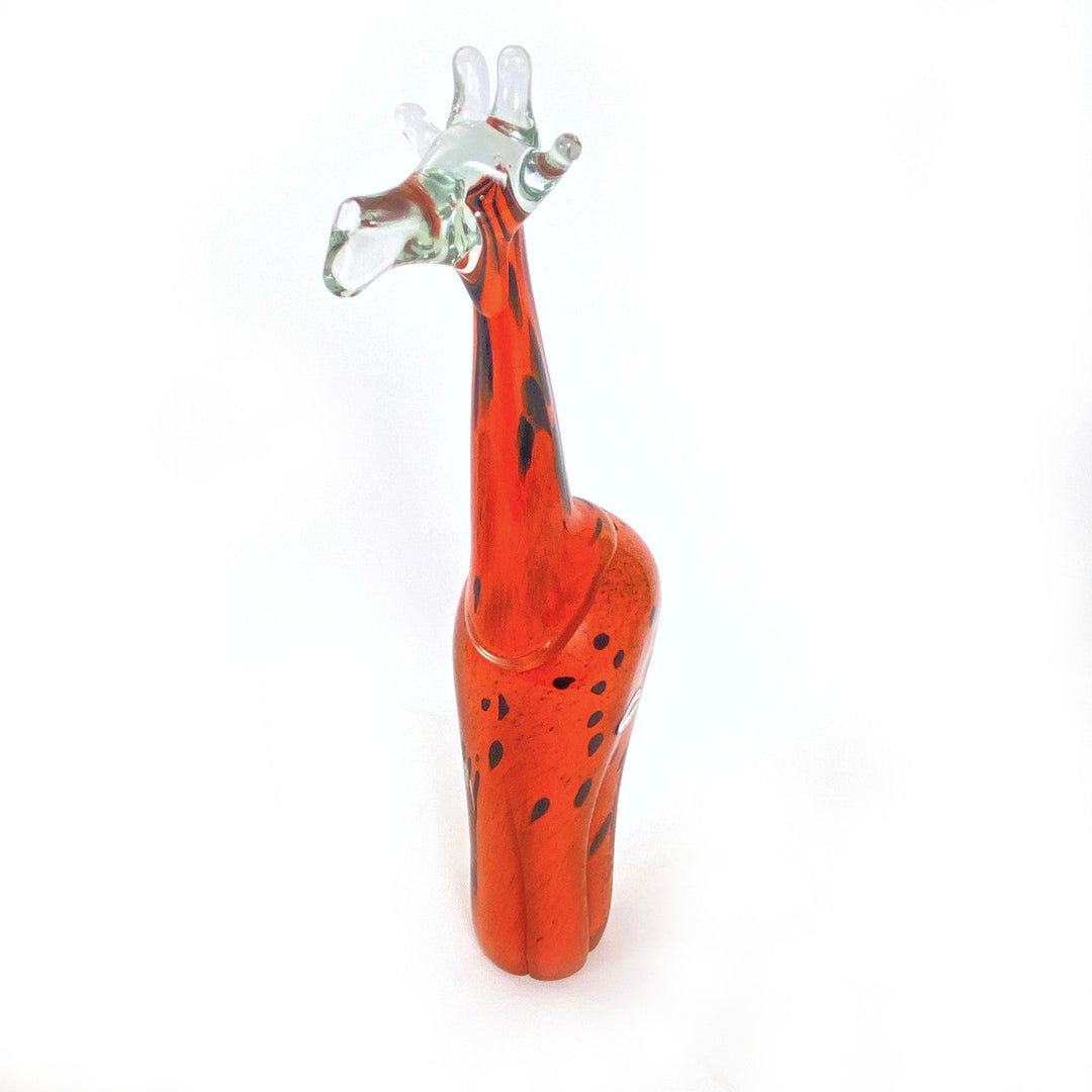 Hand Blown Orange Glass Giraffe