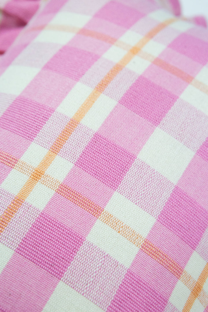 Archive NY Abigail Plaid Rectangle Pillow in Bubblegum