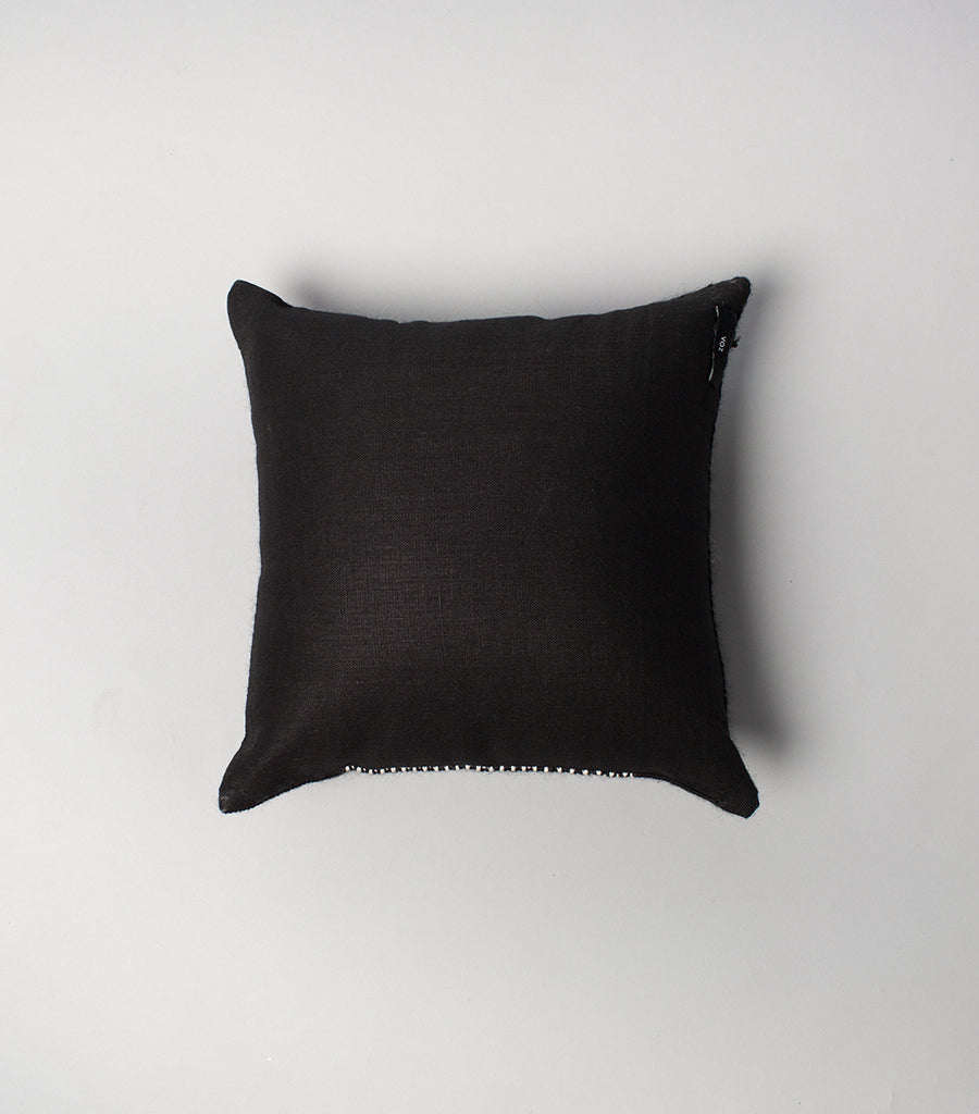 Diamante Square Textile Small Pillow - Black