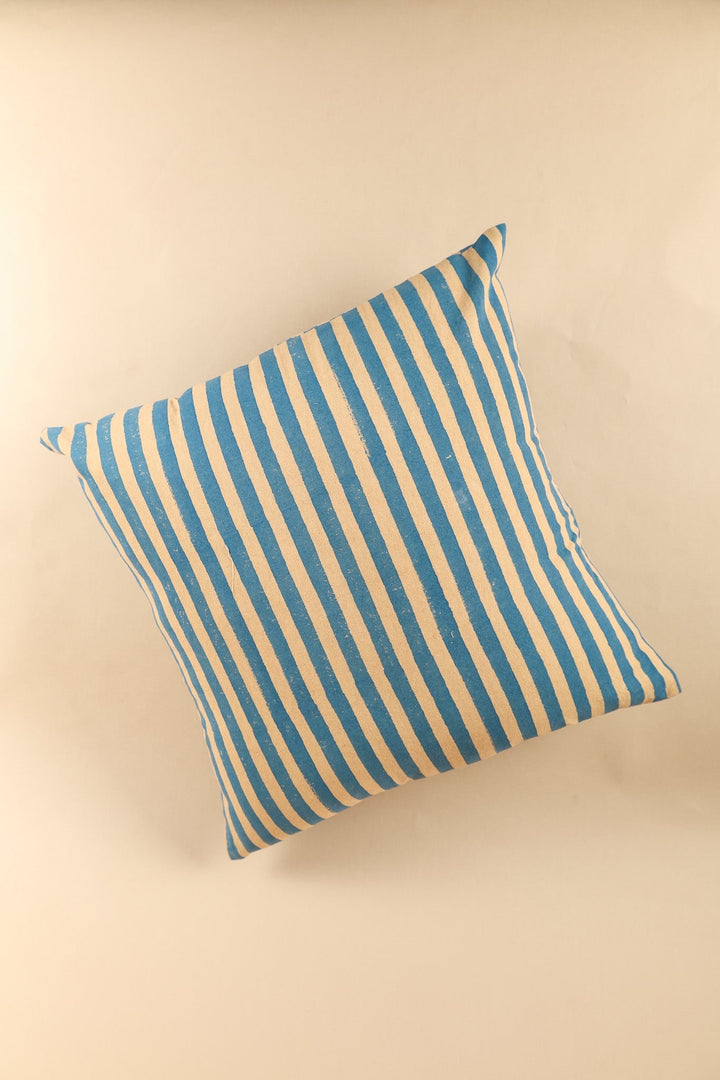 Oh! Stripes (Blue) Block Print Pillow