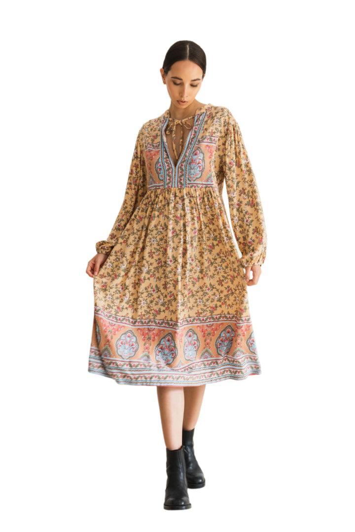 Gianna Midi dress in Yellow