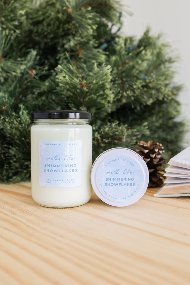 Shimmering Snowflakes Candle