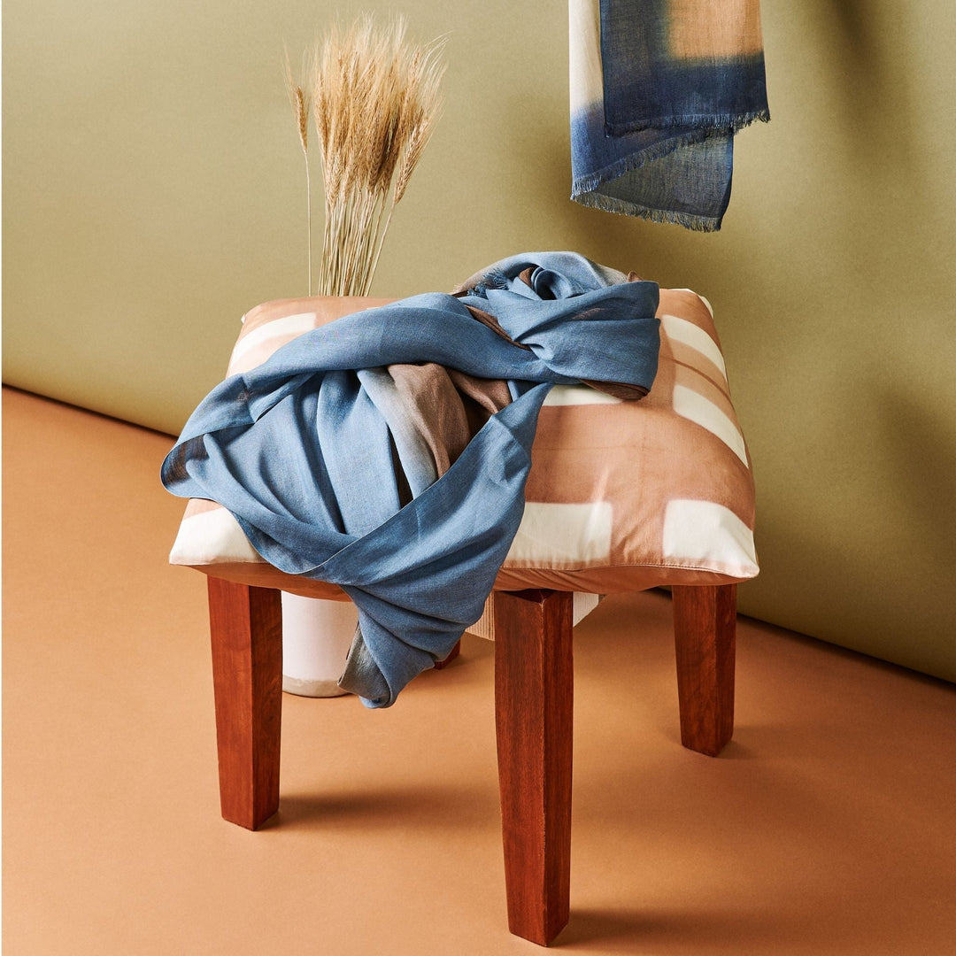 Mahogany Sky Soft Linen Silk Handloom Scarf
