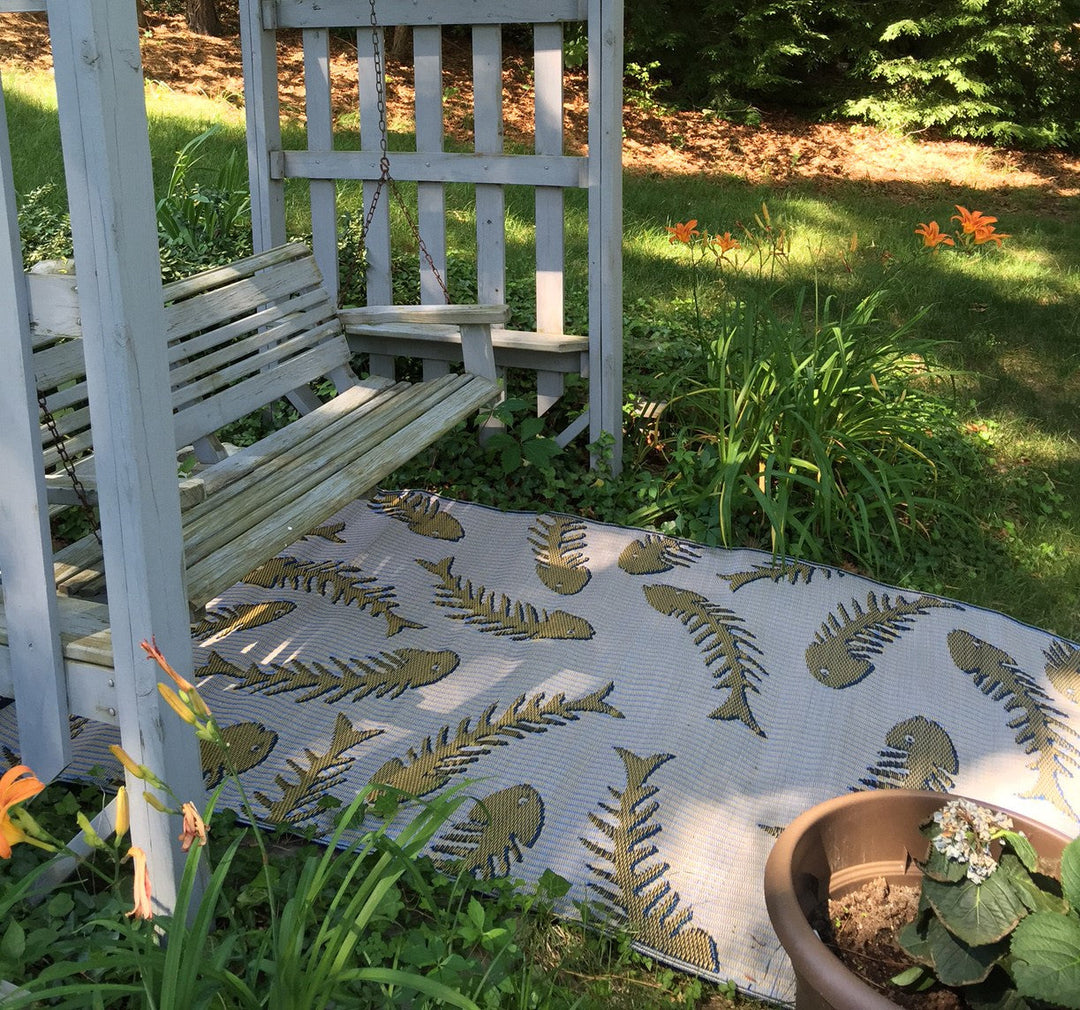 Fishbone Navy & Periwinkle