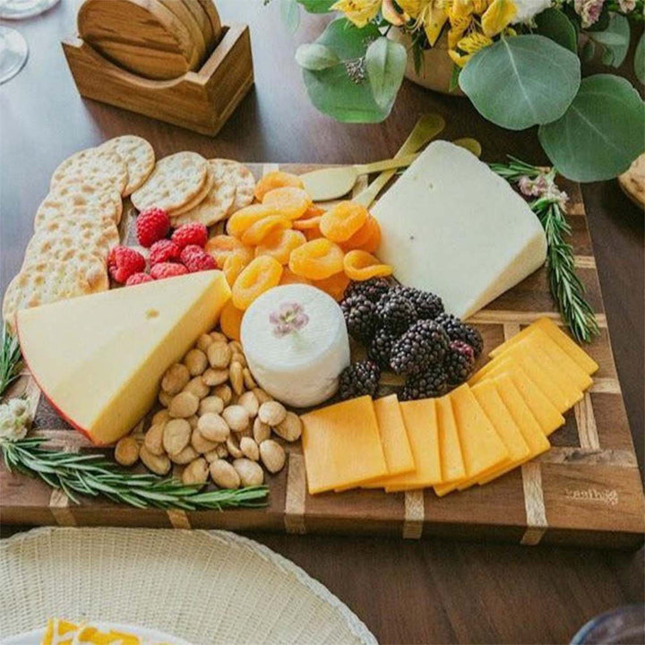 Two Toned Wooden Cutting Board / Charcuterie Board / Cheese Plate, Handmade
