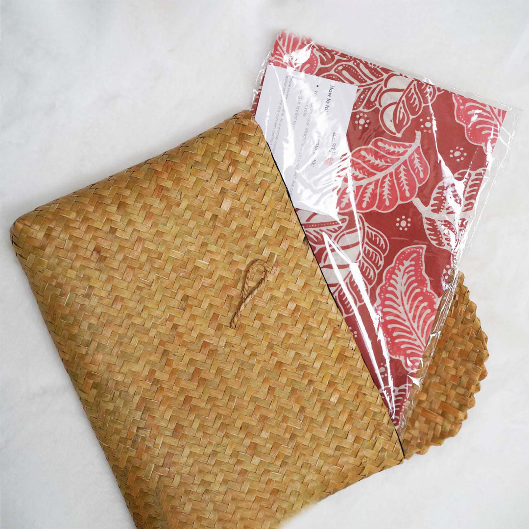 Gift Set of Hand Dyed Batik Bandana, Handwoven Pouch and Canting Wax and Dye Tool