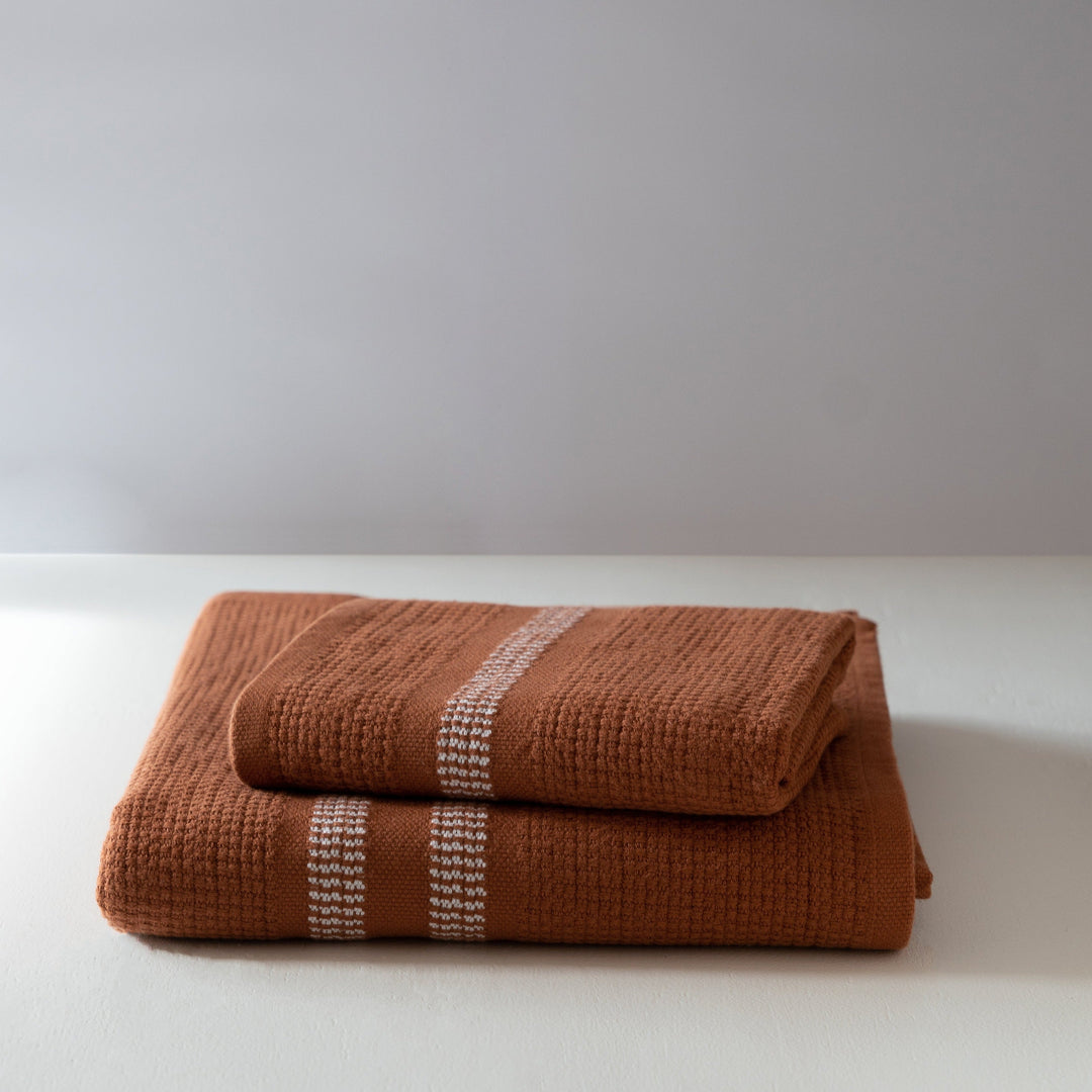 Organic Block Rib Bath Towel