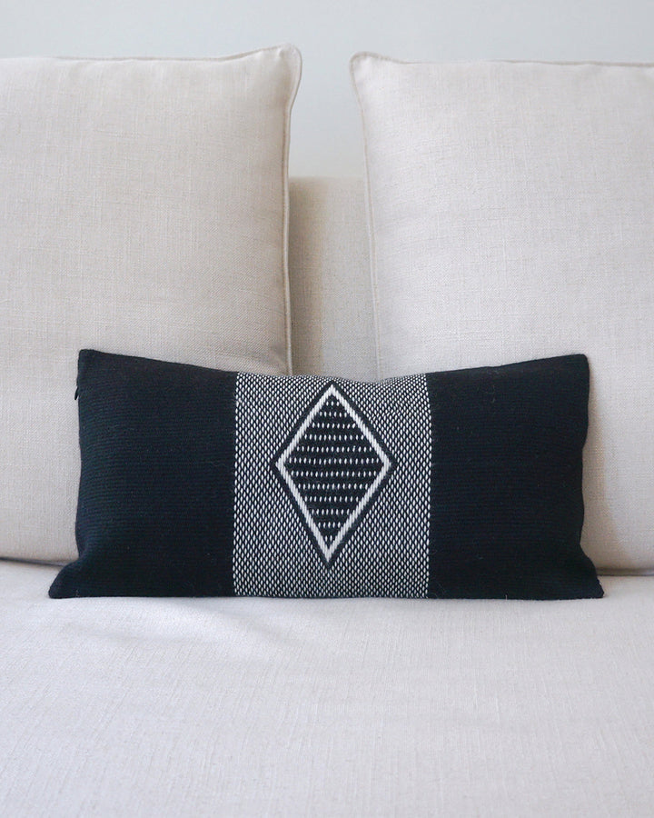 Diamante Lumbar Pillow - Black