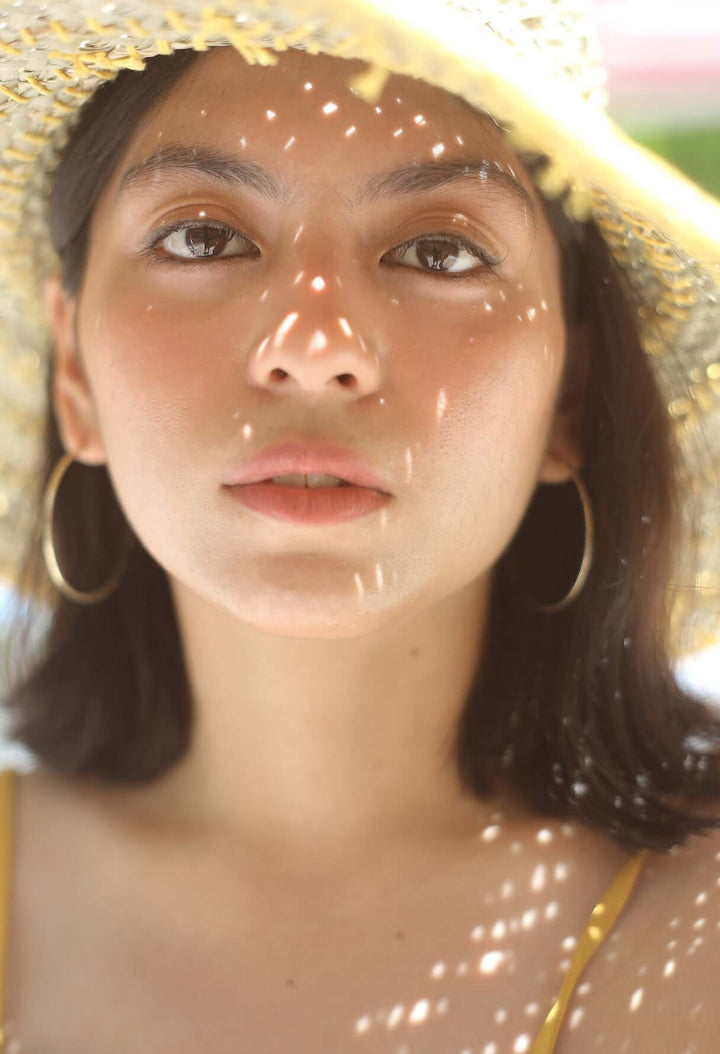 Balinese Pecatu Wide Round Straw Hat - Butter Yellow