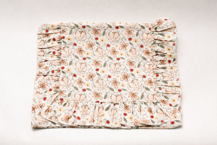 Primrose Garden | Timeless Floral Ruffle Zipper Pouch