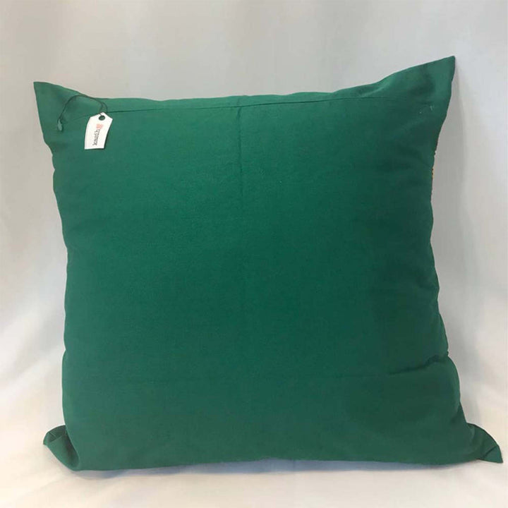 Handwoven Ikat Pillow Cover, Green and Yellow. Cover Only with No Insert. 20inches x 20inches, Cushion