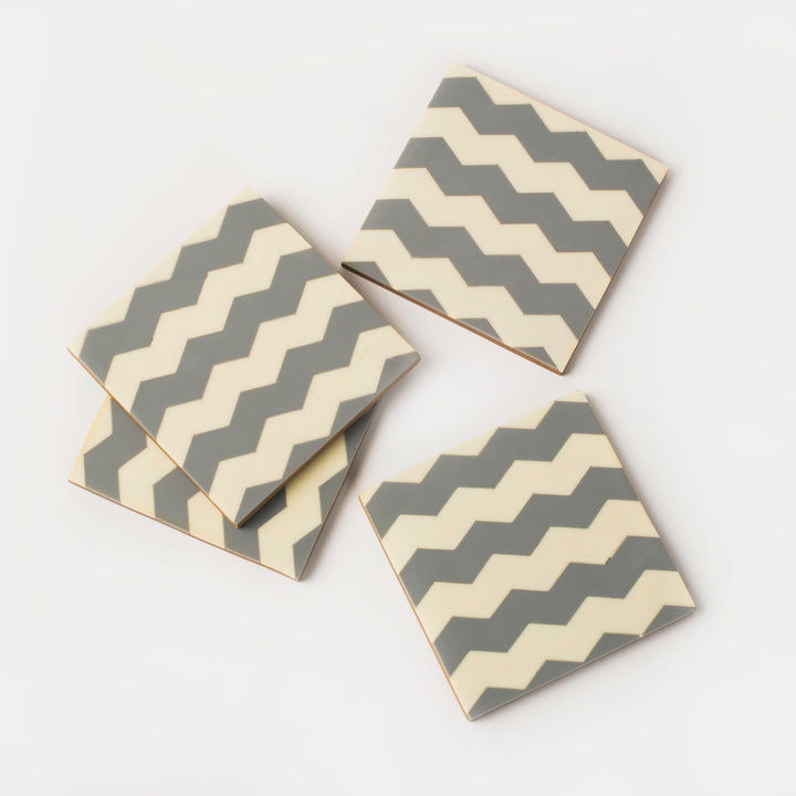 Inlaya Grey and Ivory Coasters