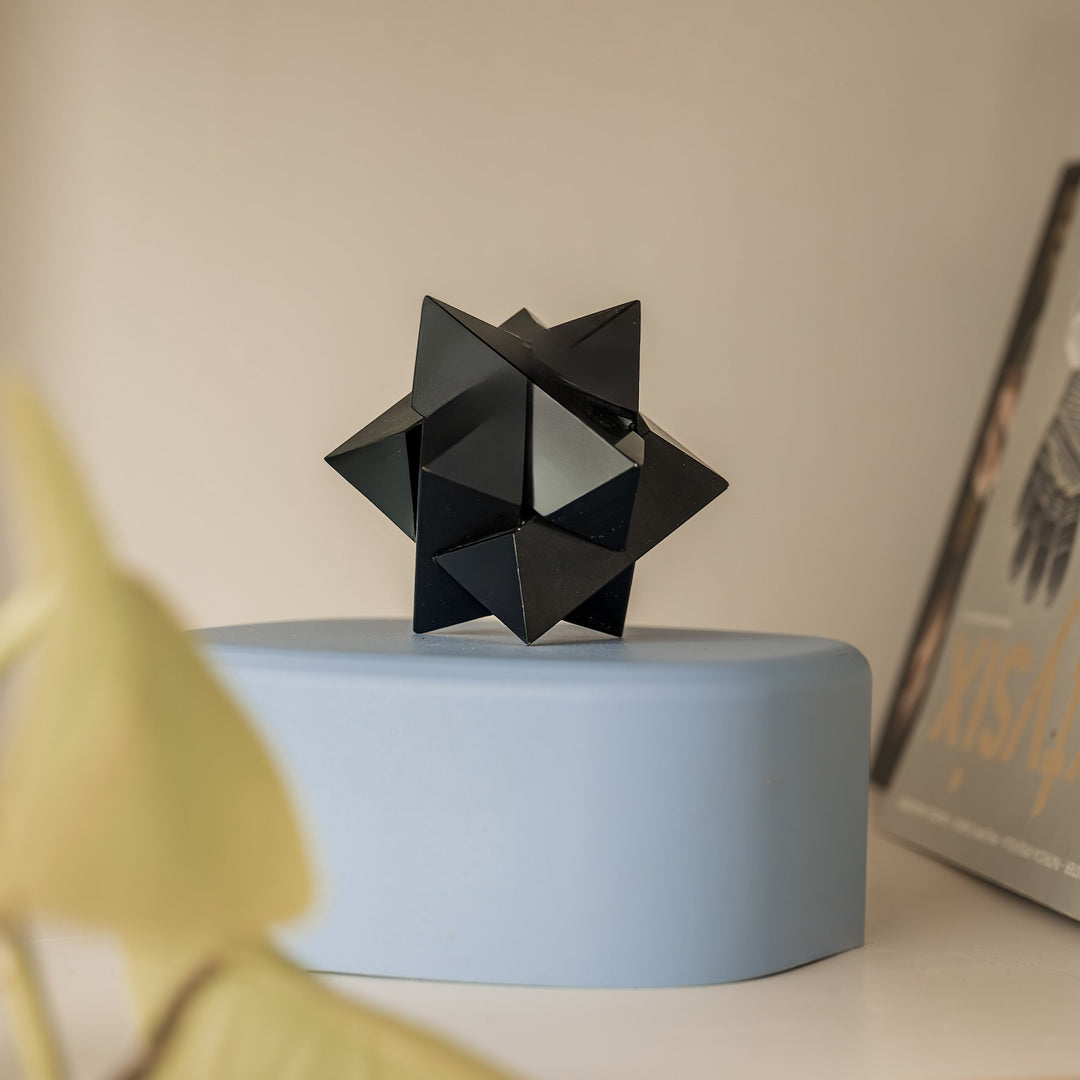Burr Star 3D Gemstone Puzzle | Black Onyx