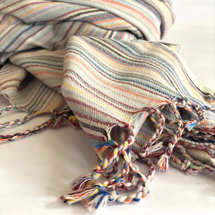 Casablanca Sustainable Striped Turkish Towel / Blanket - Beige