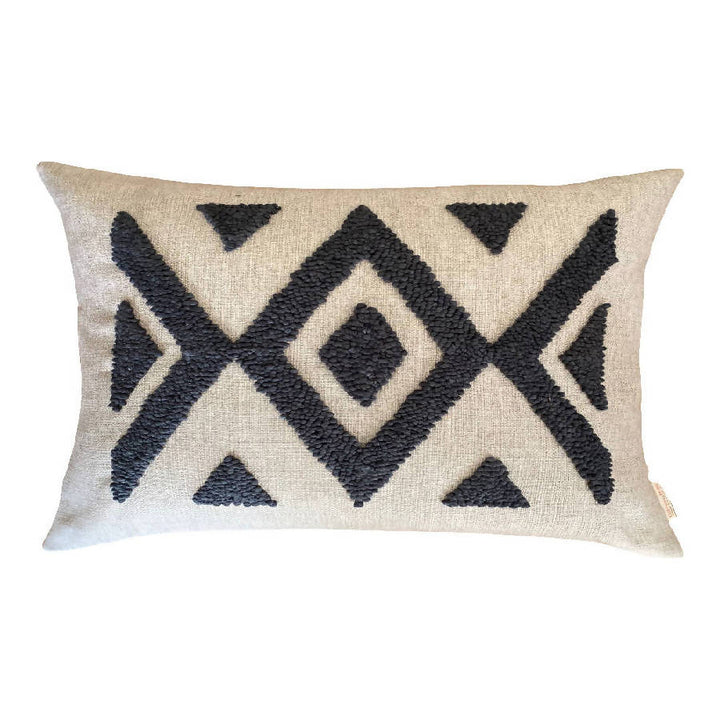 Punch Needle Ndebele Lumbar Pillow - Pattern 2