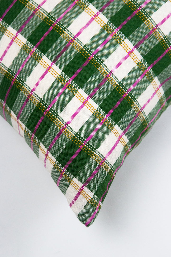 Archive NY San Andres Gingham Green Square Pillow