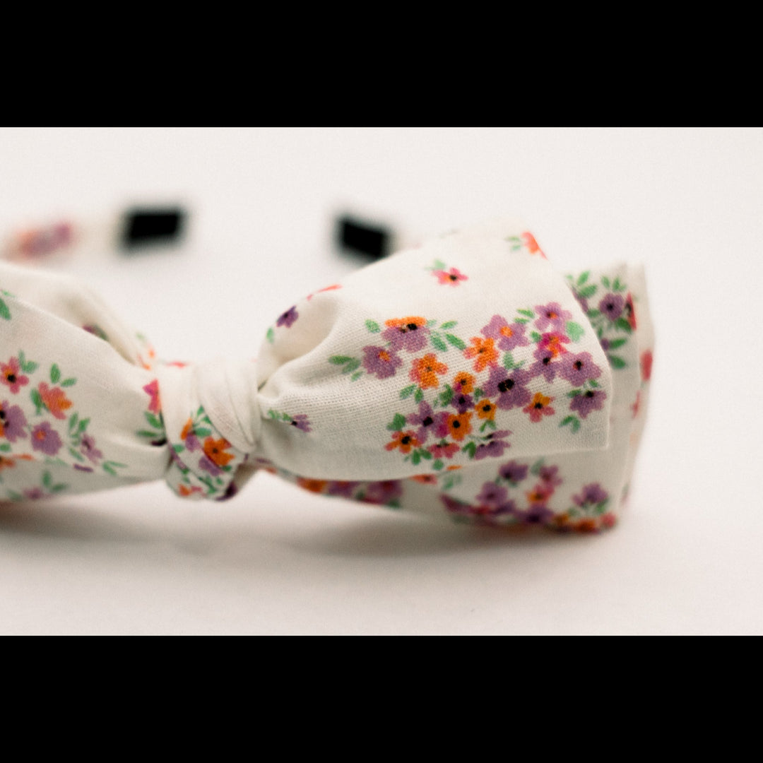 Three Little Bows Headband- Periwinkle Meadow