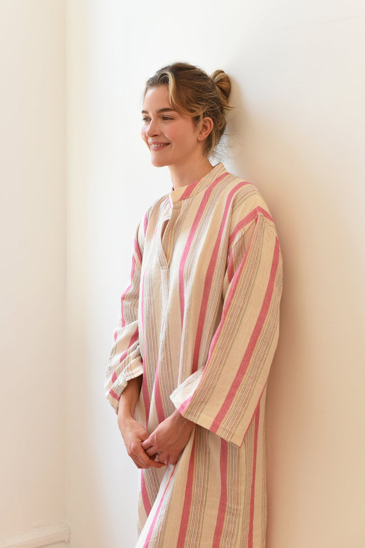 Pink Ivory Montauk Long Sleeve Maxi Kaftan