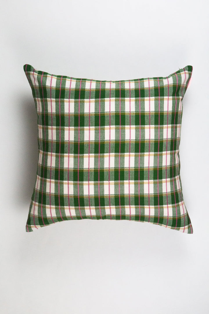Archive NY San Andres Gingham Green Square Pillow