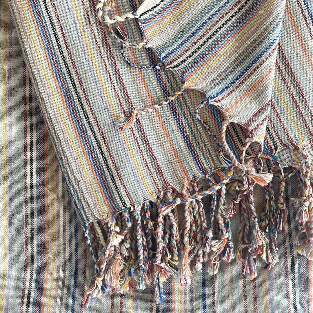 Casablanca Sustainable Striped Turkish Towel / Blanket - Beige