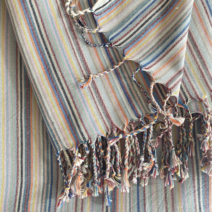 Casablanca Sustainable Striped Turkish Towel / Blanket - Beige