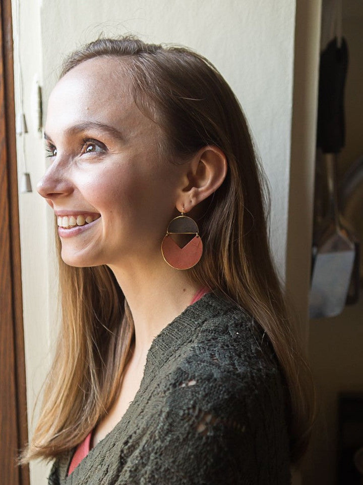 Painted Moon Earrings - Daybreak or Harvest Moon