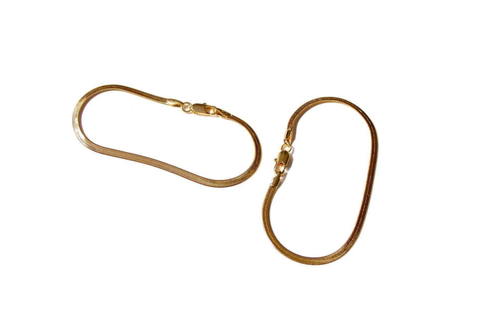 Slinky Gold Herringbone Chain Bracelet