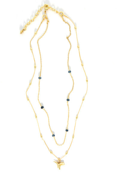 Hummingbird Lapis Convertible Necklace