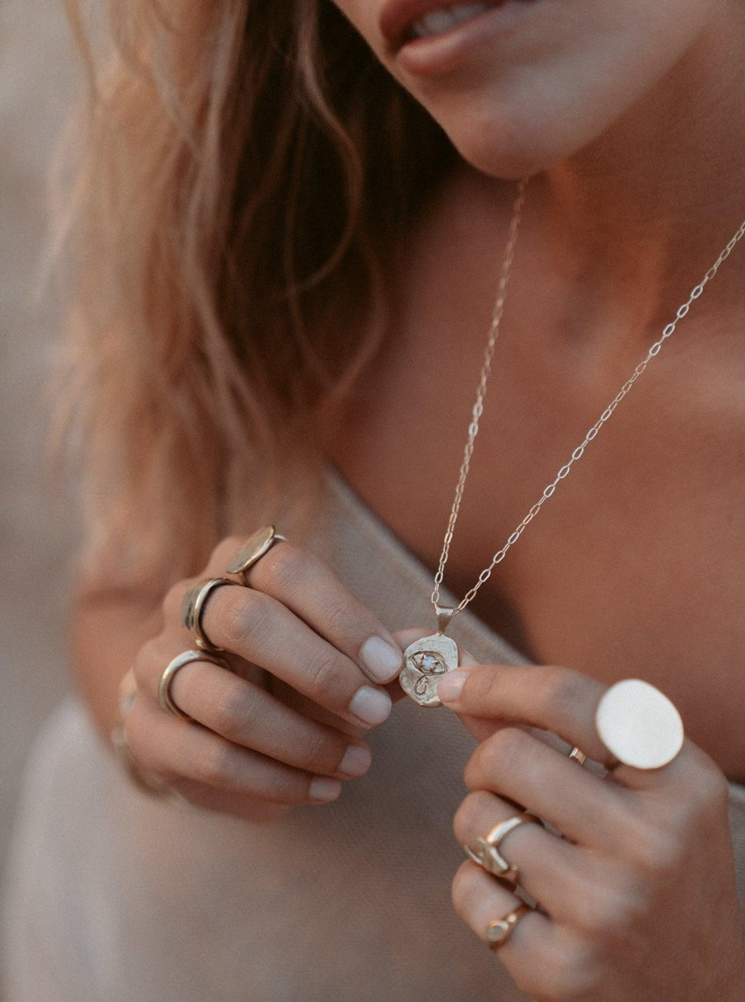 Crying Eye Gold Opal Necklace