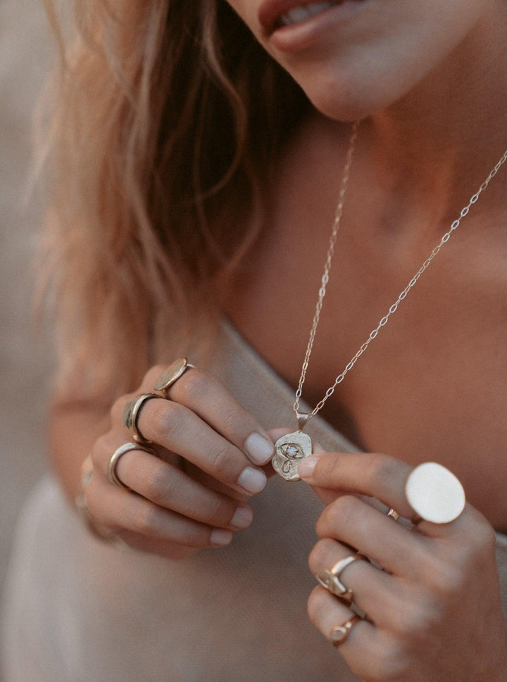 Crying Eye Gold Opal Necklace