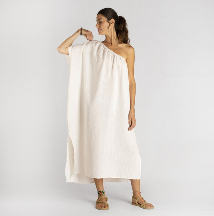 Sile One-Shoulder Dress - Off White