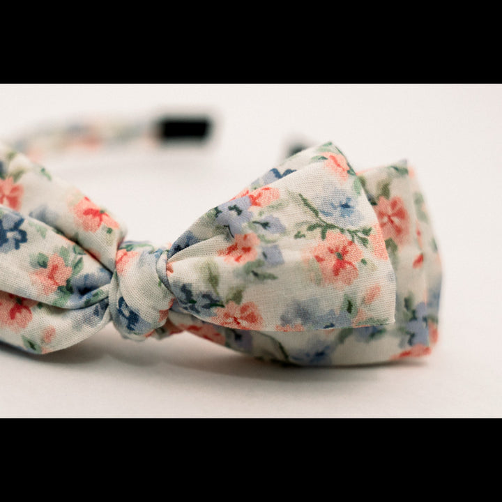Three Little Bows Headband- Peony & Bluebell