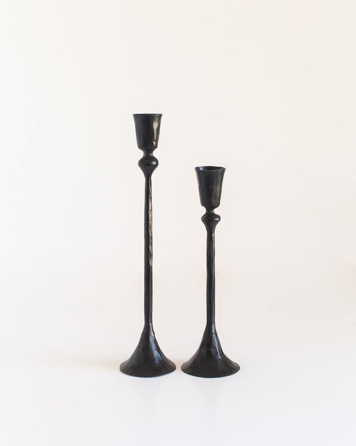 S/2 Gemini Candlesticks - Black Finish