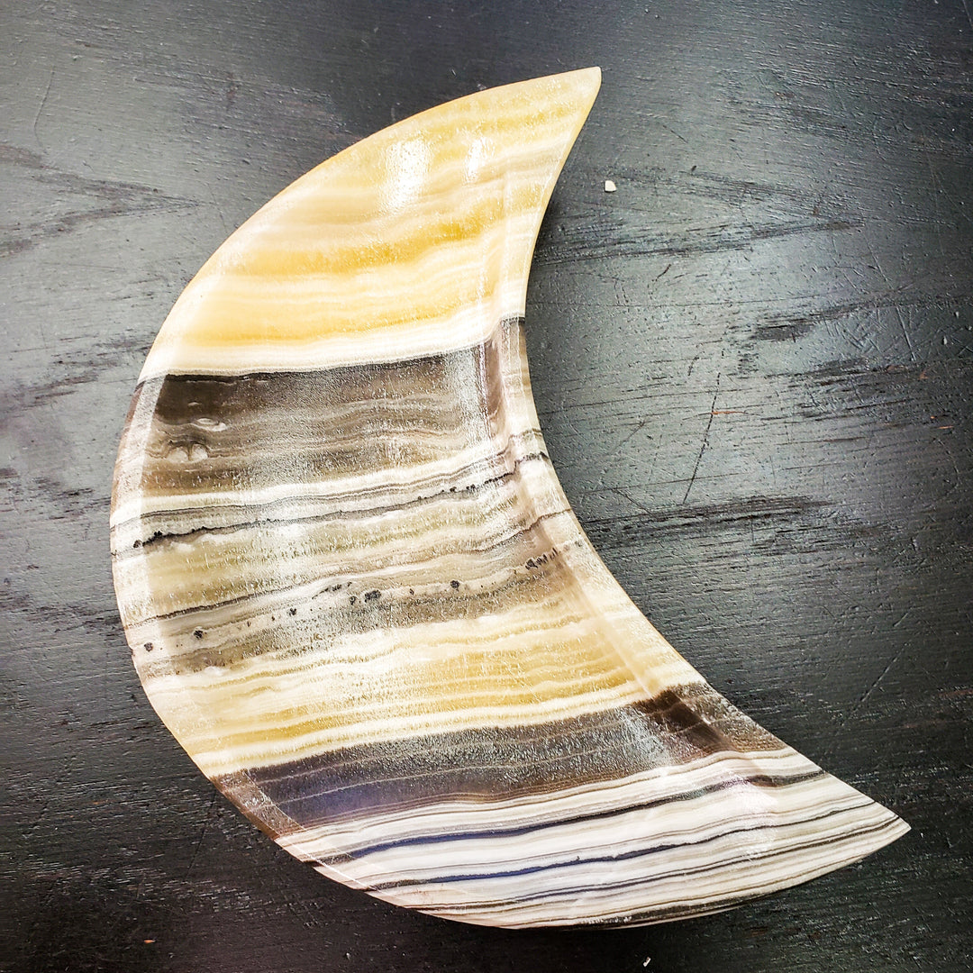 Zebra Onyx Moon Bowl