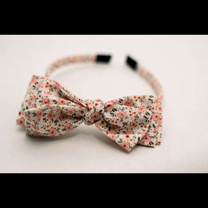 Three Little Bows Headband- Coquelicot