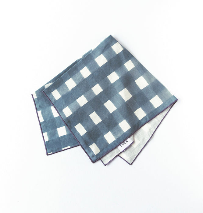 Blue Cross-Hatch Napkins