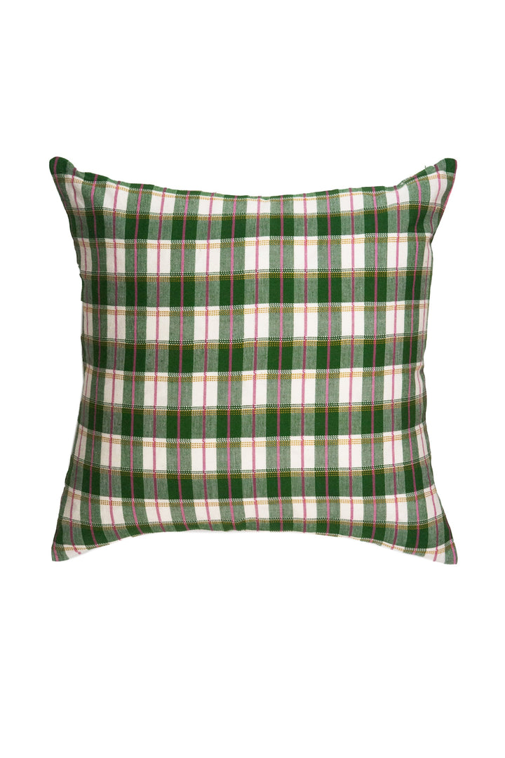 Archive NY San Andres Gingham Green Square Pillow
