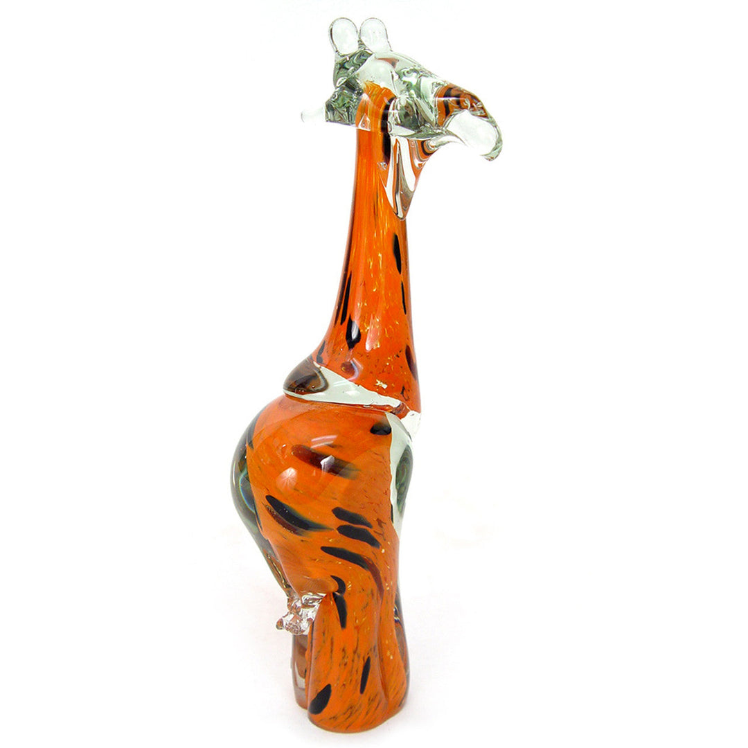 Hand Blown Orange Glass Giraffe