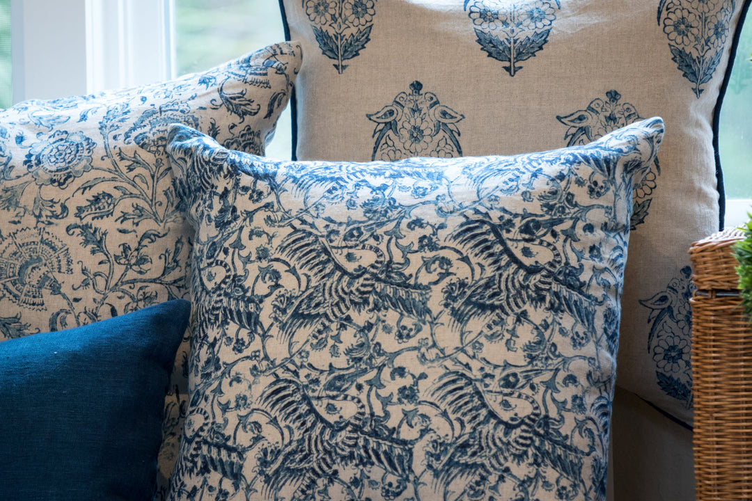 Crane Indigo Pillow Cover